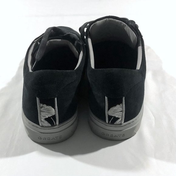 Greats Brooklyn Sneakers Shoes Flats Embroidery Black Suede US 12 Made in ITALY - Picture 7 of 10